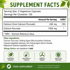 Brieofood Calcium Pyruvate 1500mg - 240 Vegetarian Capsules - image 3