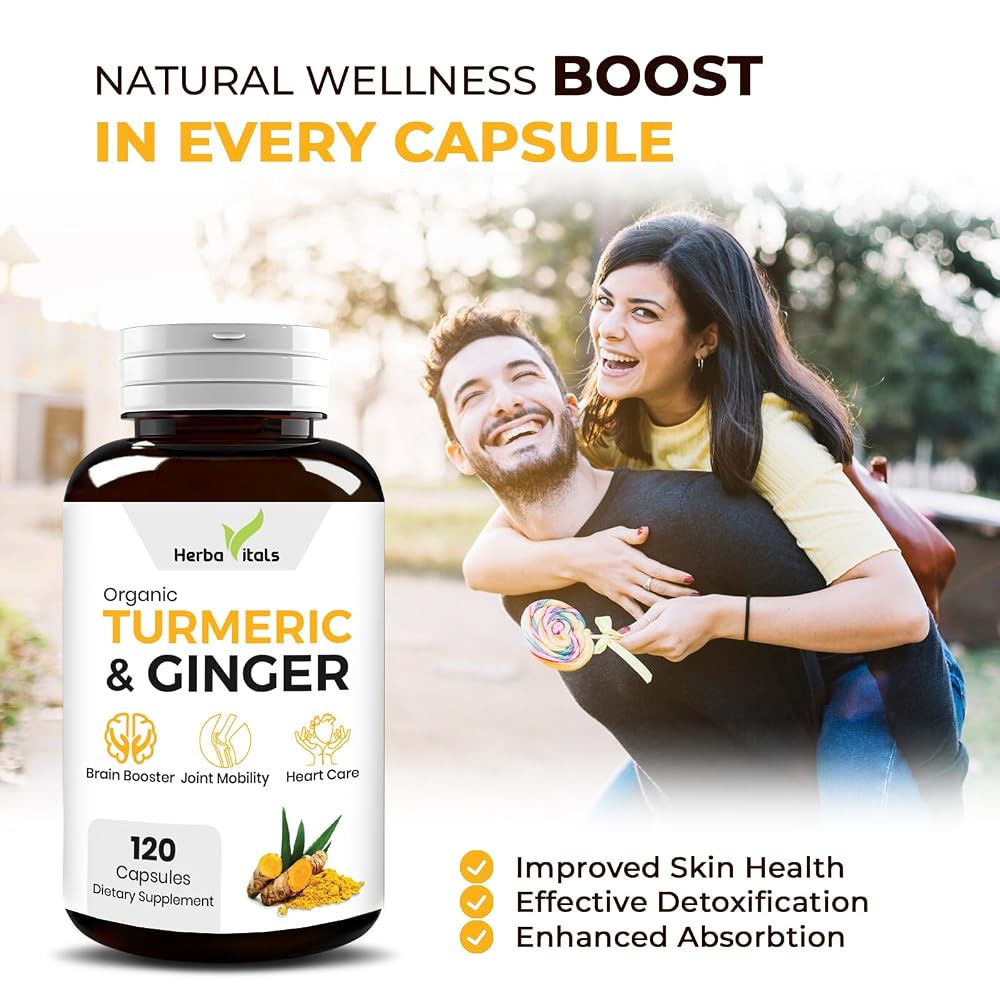 HerbaVitals Turmeric and Ginger Capsules - 120 Capsules - image 5