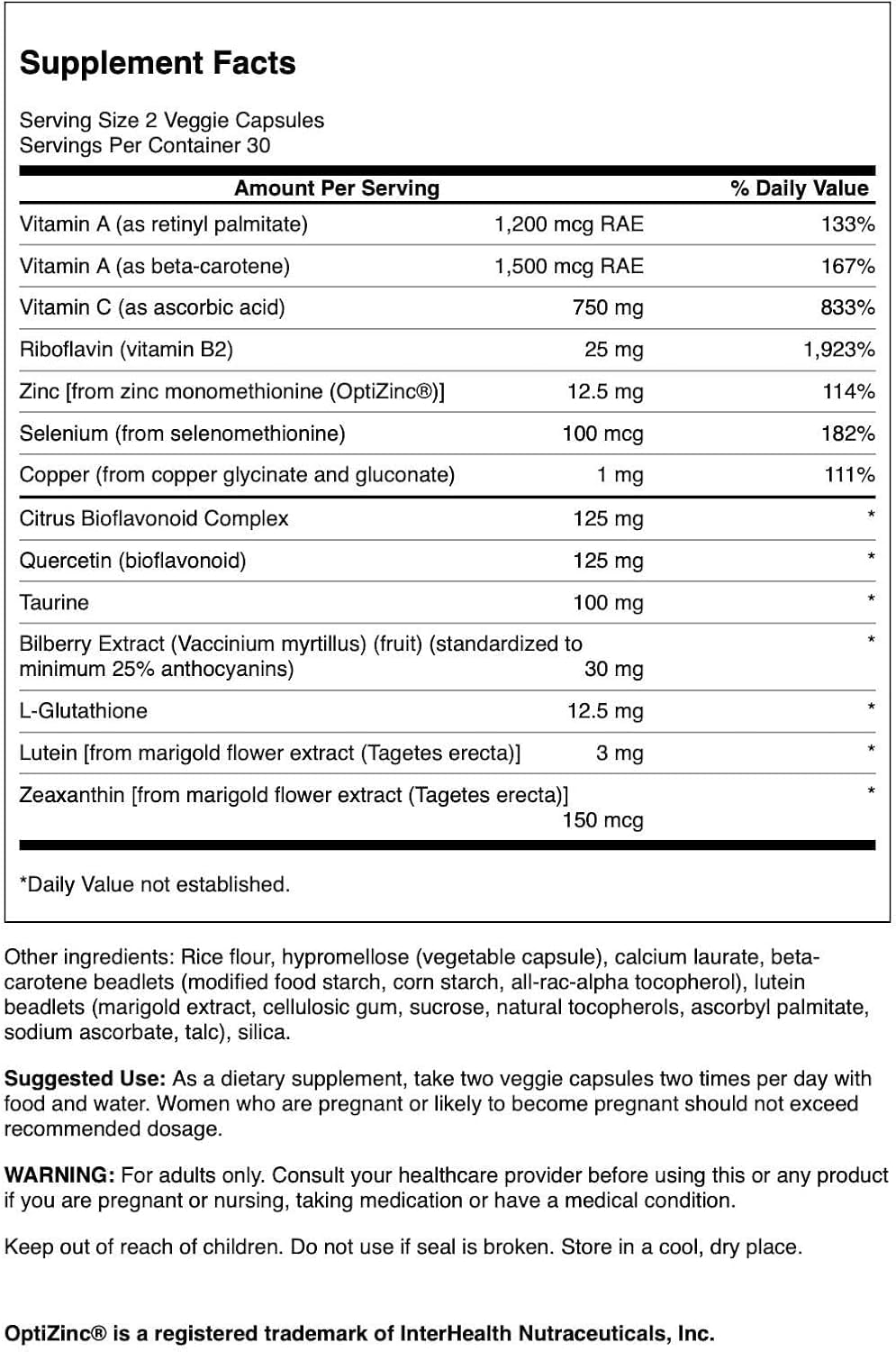 Swanson Vision Essentials Eye Antioxidants - 60 Vegetarian Capsules - image 2