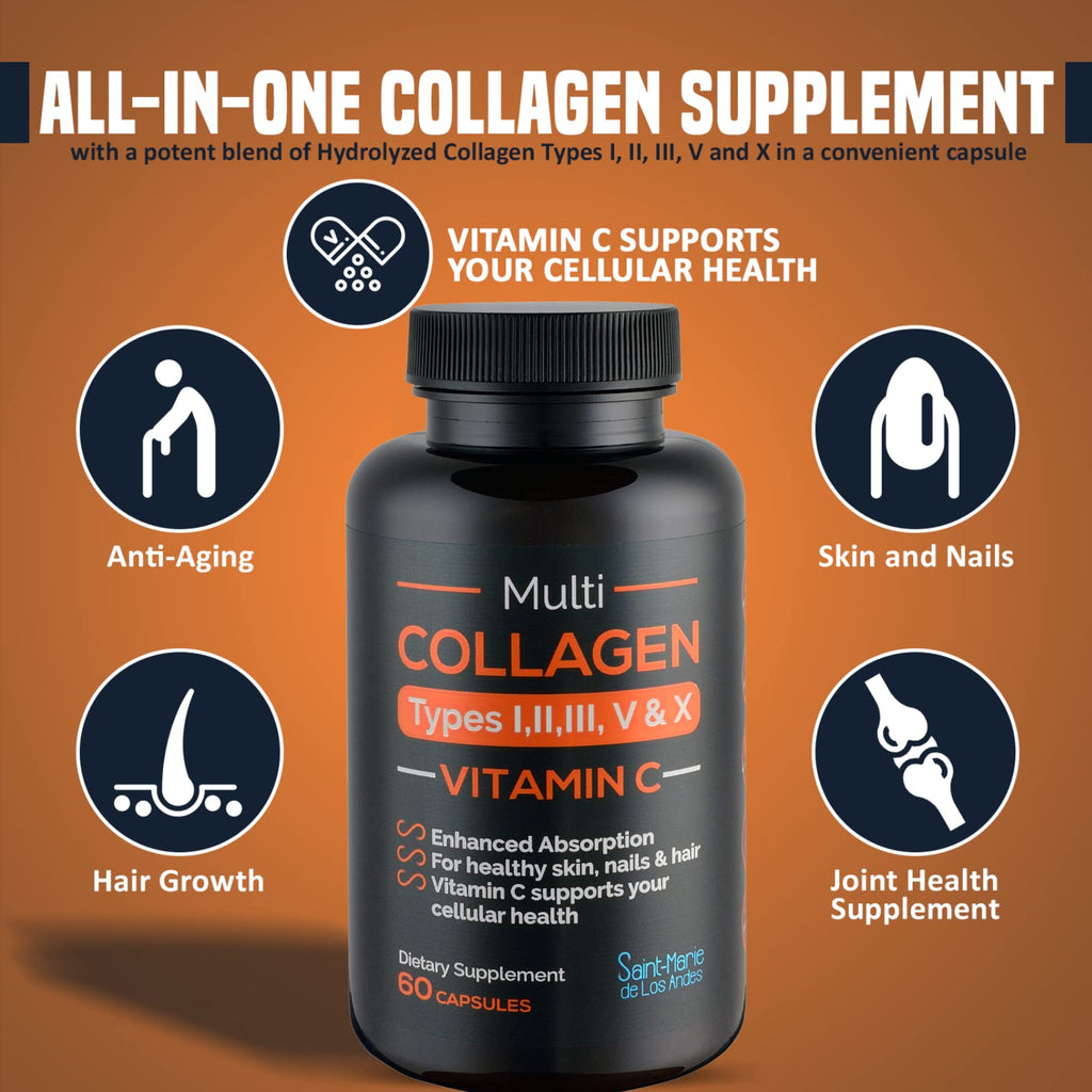 Saint-Marie de los Andes Multi Collagen Pills Types I-X + Vitamin C - image 5