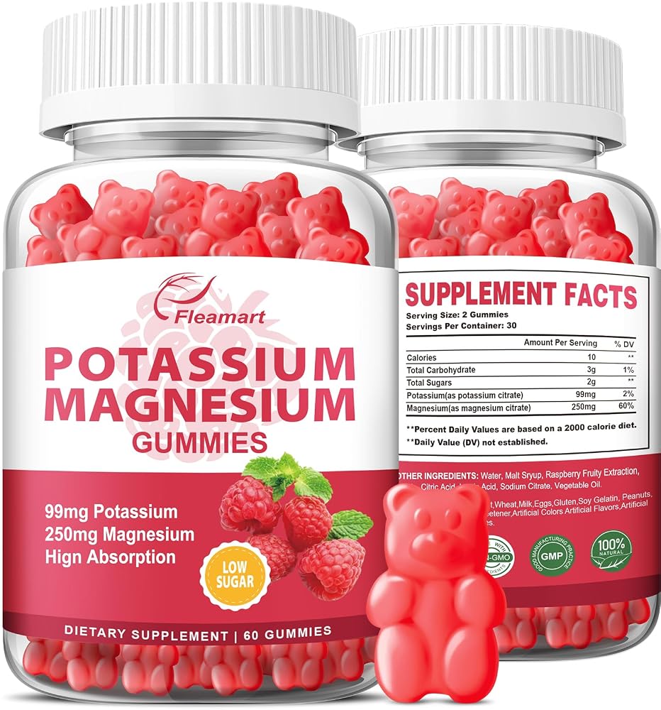 Fleamart Potassium Magnesium Gummies High Absorption Magnesium