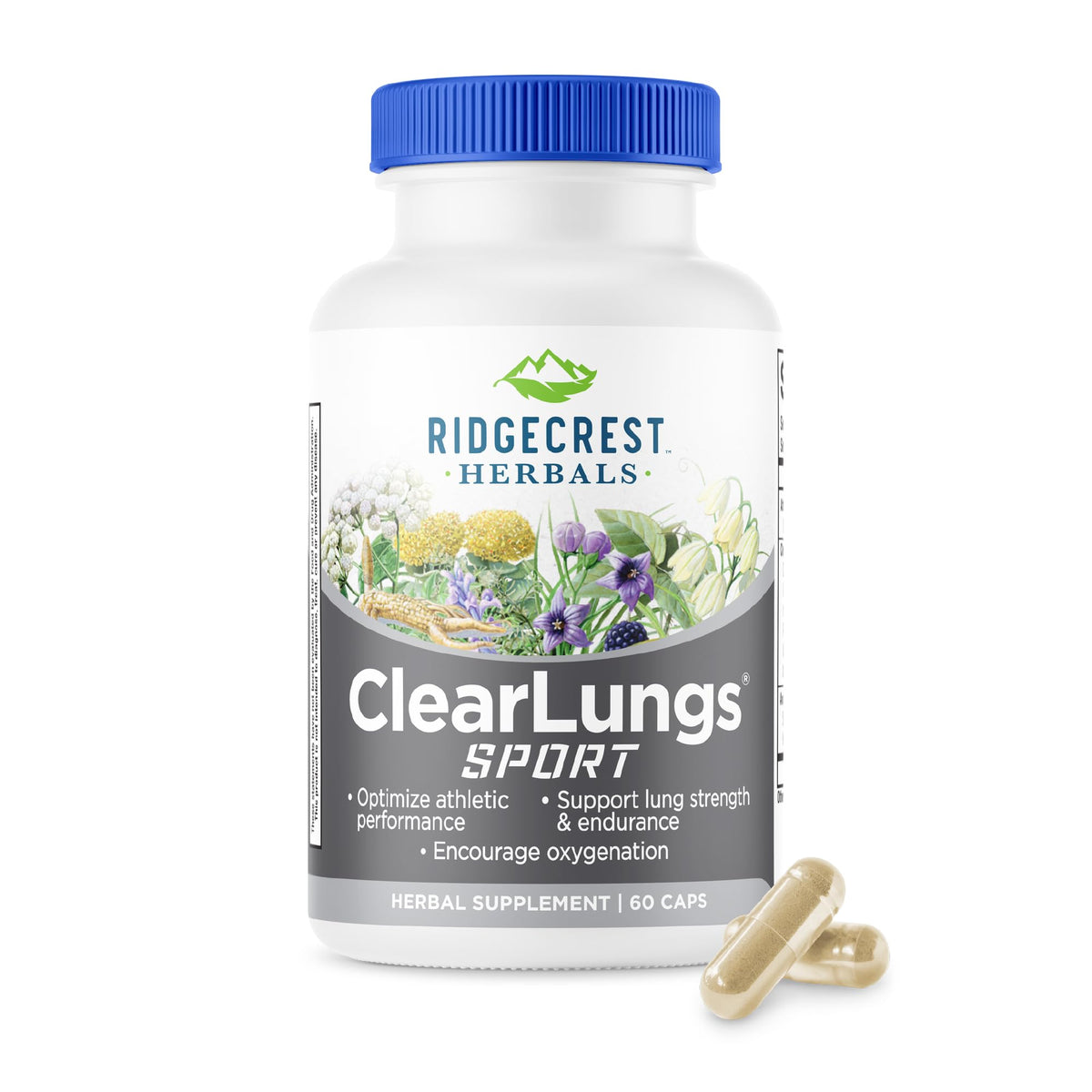 RidgeCrest Herbals ClearLungs Sport Lung Support - 60 Capsules