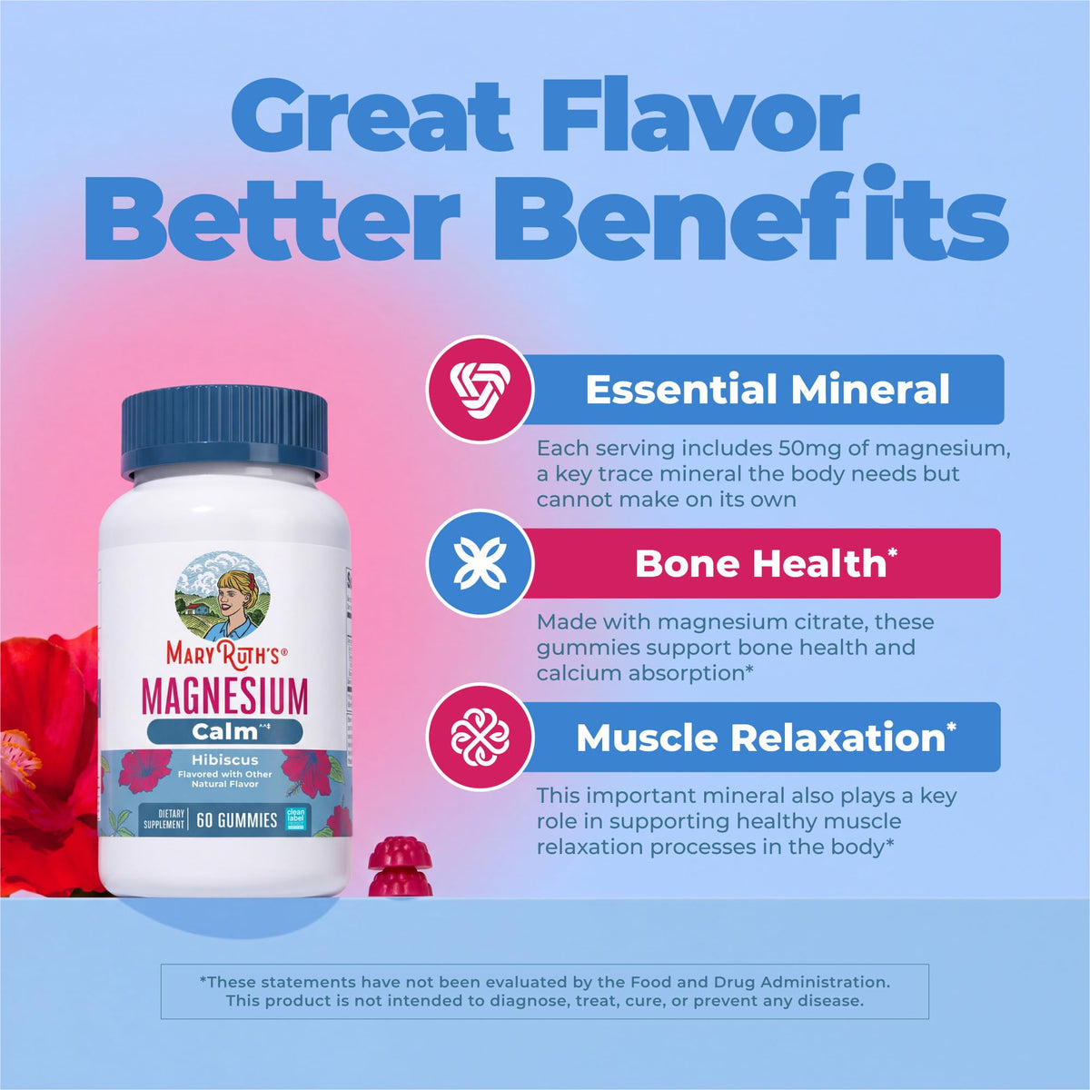 MaryRuth's Magnesium Calm Gummies 50mg - 60 Gummies - image 5