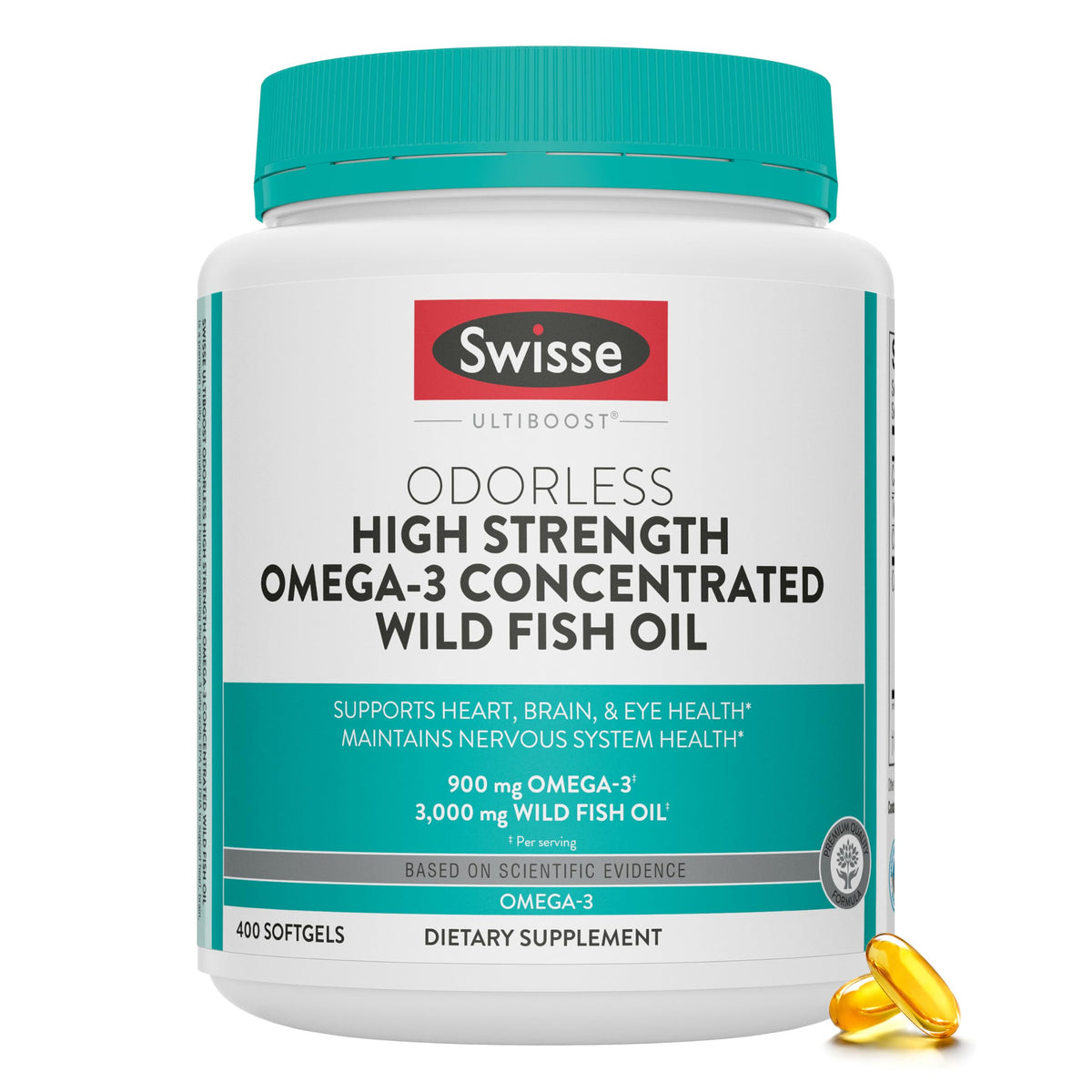 Swisse Wild Fish Oil Omega-3 3000 mg - 400 Softgels