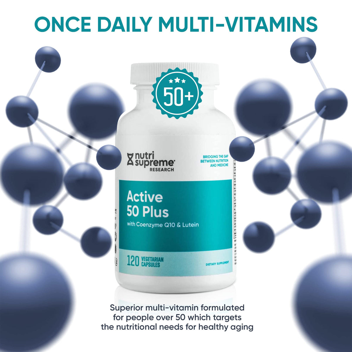 Nutri-Supreme Active 50 Plus Multivitamin with CoQ10 - 120 Capsules - image 3