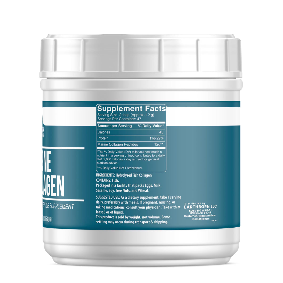 Earthborn Elements Hydrolyzed Marine Collagen Peptides Powder