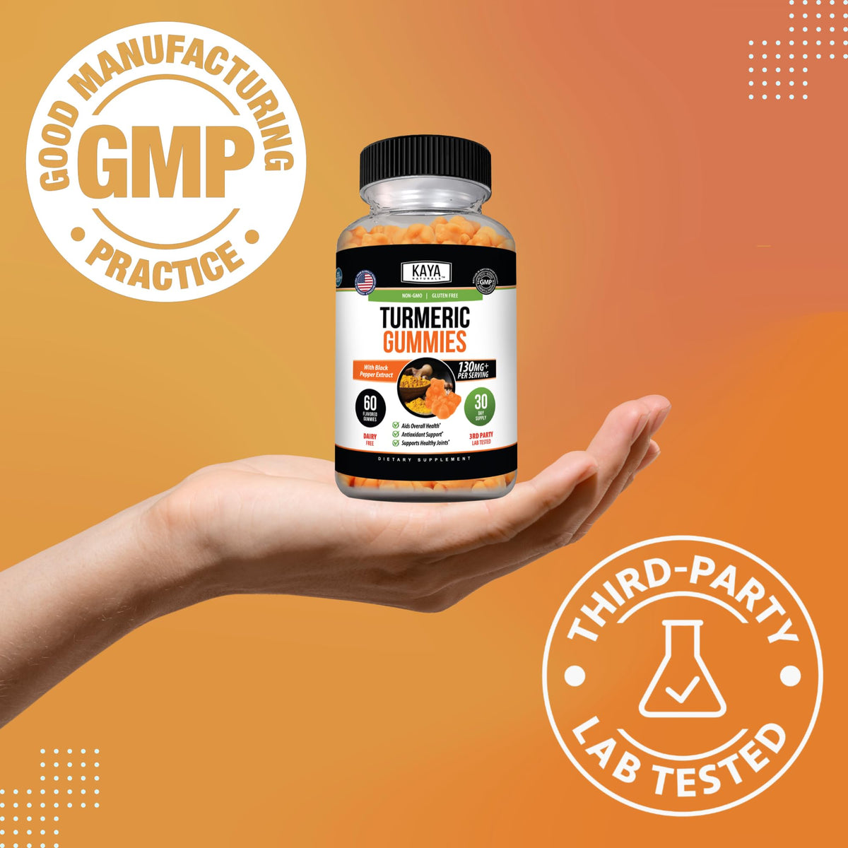 Kaya Naturals Turmeric Supplements Gummies