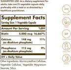 Solgar Biotin 5000 mcg for Hair, Skin & Nails - 180 Capsules - image 2