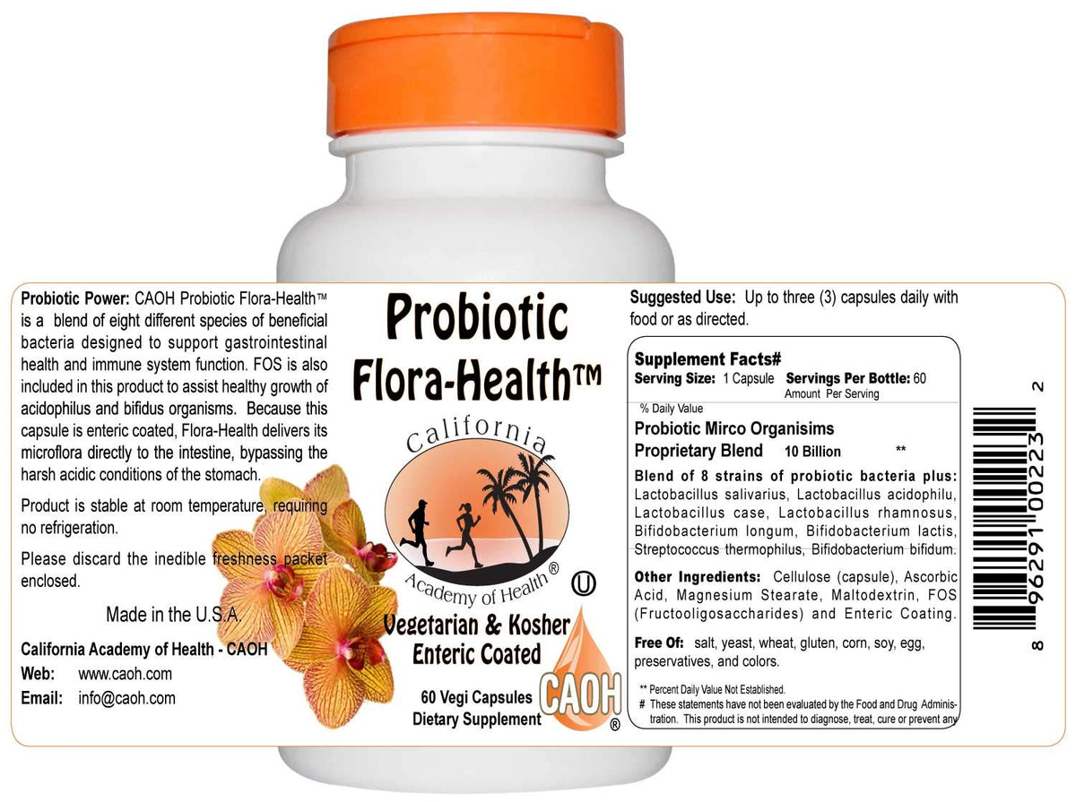 California Academy of Health Probiotic FloraHealth - 60 Capsules