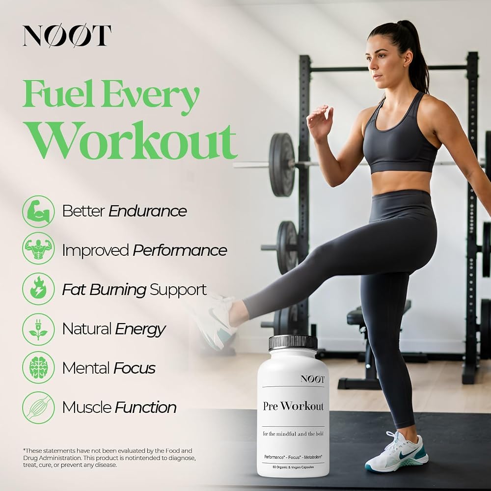 NØØT Pre Workout Natural Supplement with L-Carnitine - 60 Capsules - image 4