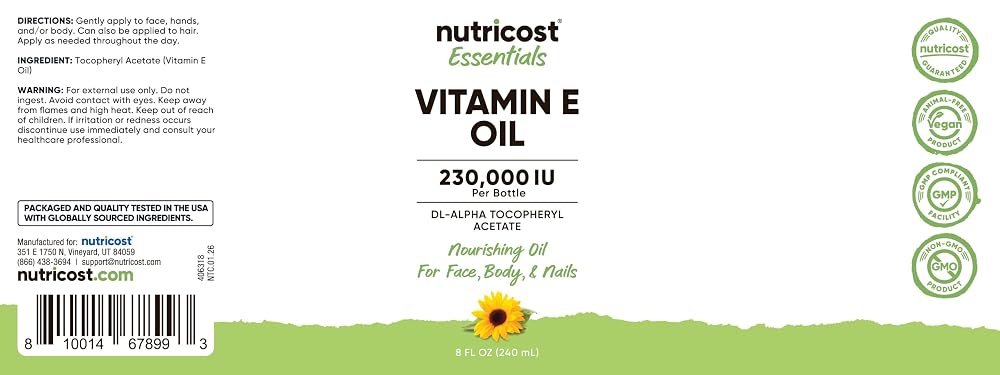 Nutricost Vitamin E Oil 230,000 IU - 8 Fl Oz - image 2