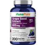 NusaPure Grape Seed Extract 800mg Vegan - 200 Vegetarian Capsules