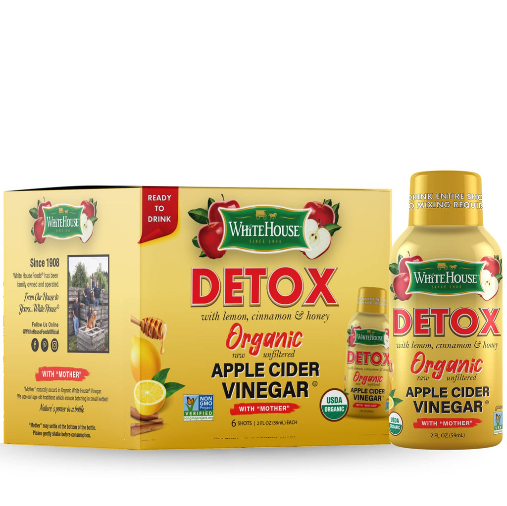 White House Detox Apple Cider Vinegar Shots Raw Unfiltered - 24 Pack - image 2