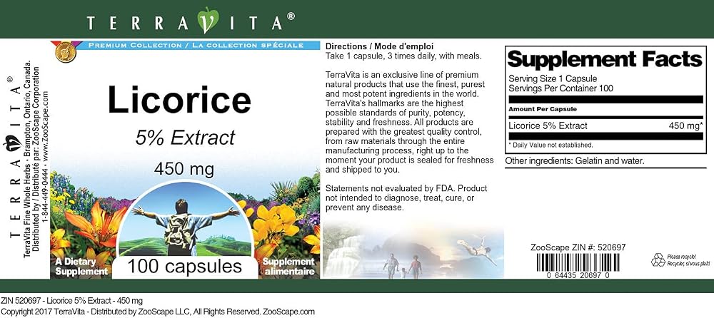 Terravita Licorice 5% - 450 mg (100 Capsules, ZIN: 520697) - image 3