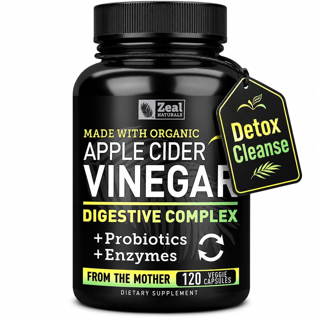 Zeal Naturals Organic Apple Cider Vinegar Capsules Digestive Complex