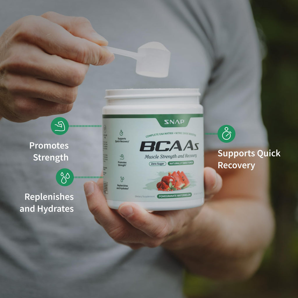 Snap BCAA Powder Essential Amino Energy Supplement with Nitric Oxide