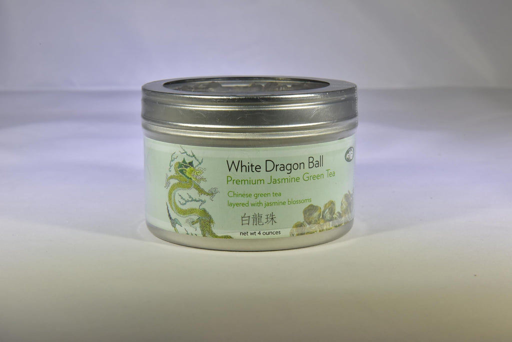 GT White Dragon Ball Premium Jasmine Green Tea - 4 Ounce Tin