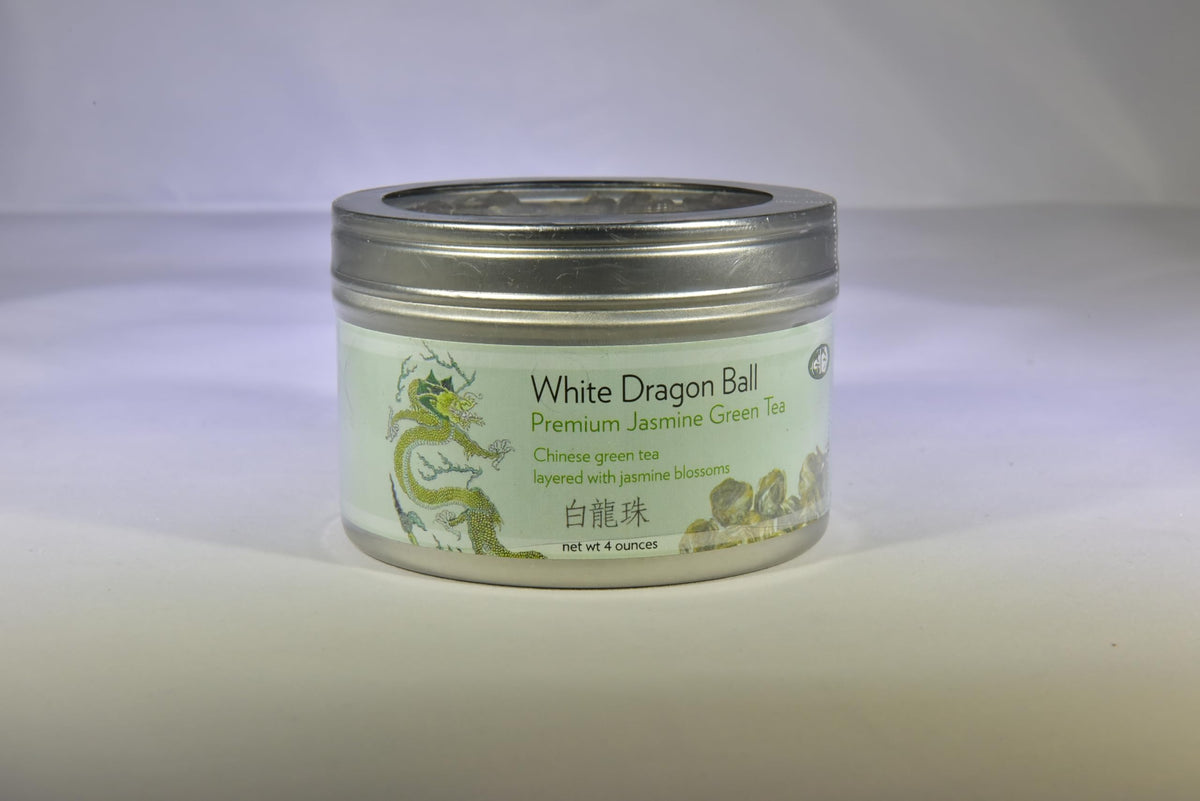 GT White Dragon Ball Premium Jasmine Green Tea - 4 Ounce Tin