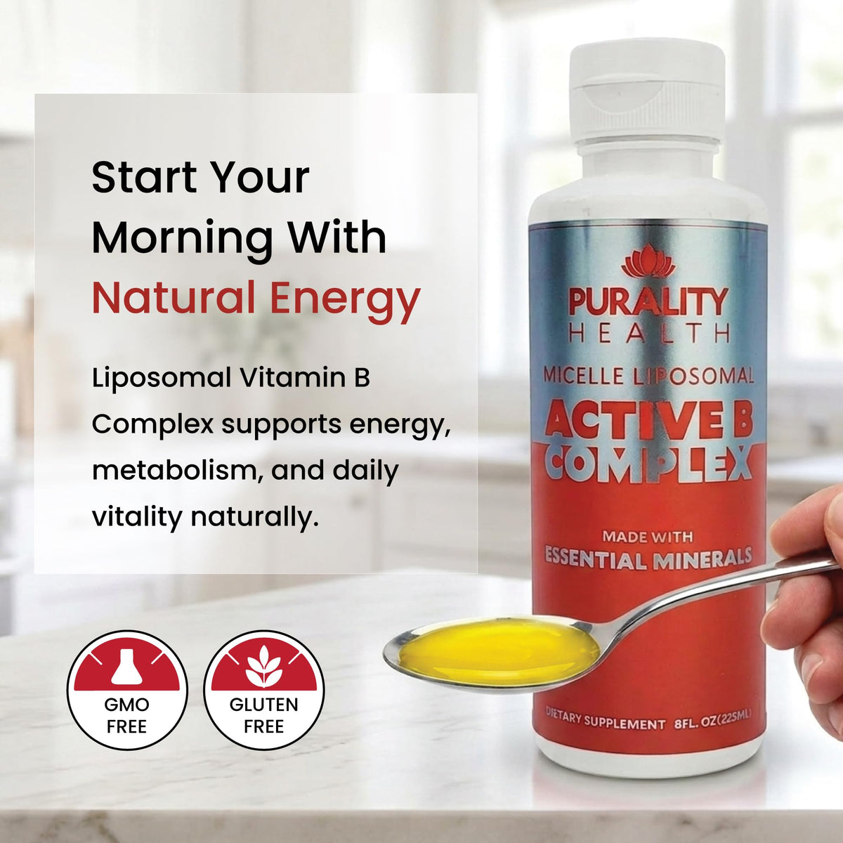 PURALITY HEALTH Liposomal Vitamin B Complex Liquid for Daily Energy - 8 Fl Oz - image 5