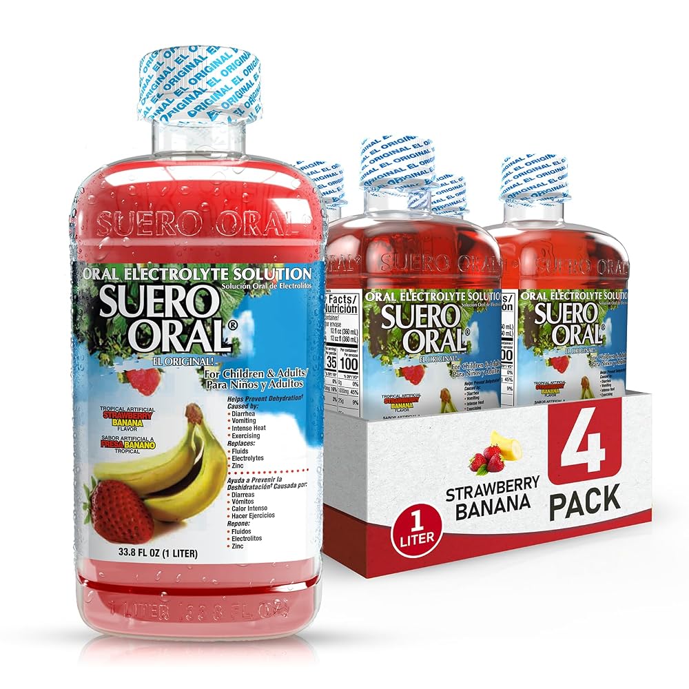 Suero Oral Electrolyte Solution Strawberry Banana - 4 Pack