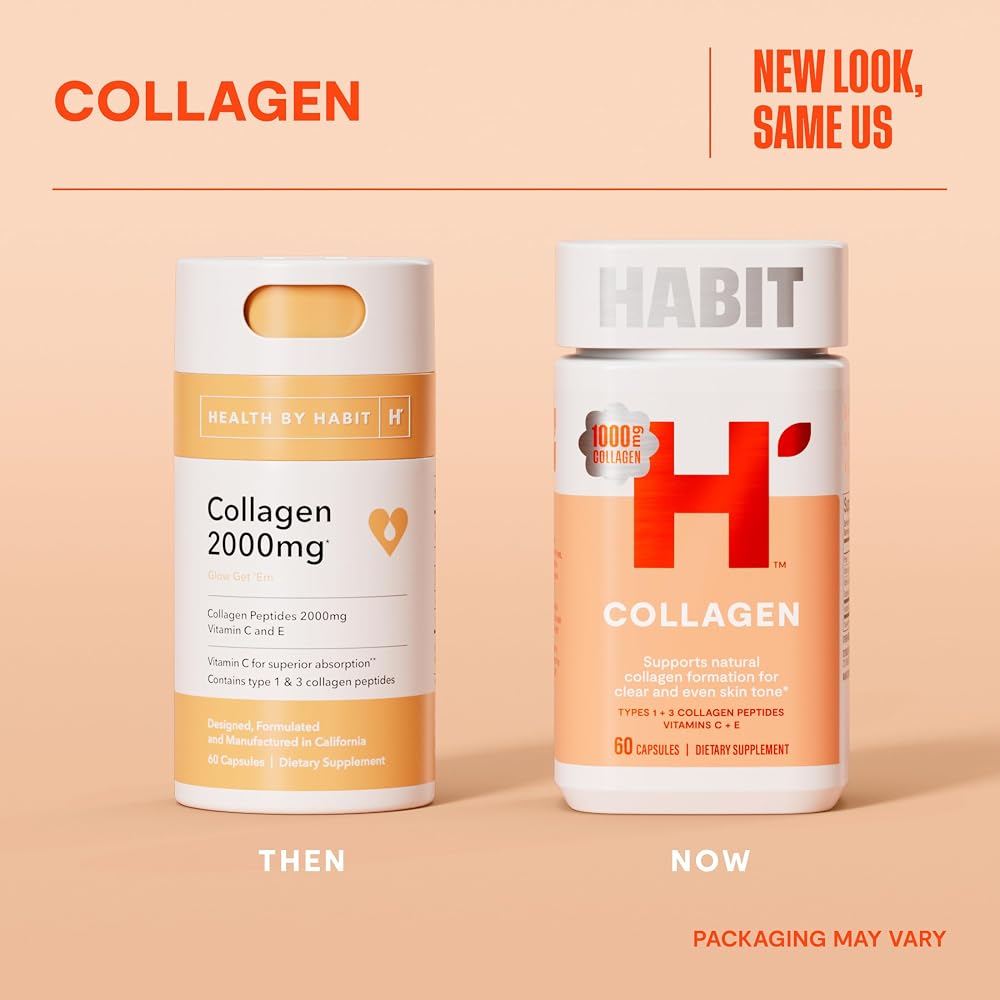 Health by Habit Capsule Collagen Standard 60 PC Count Container