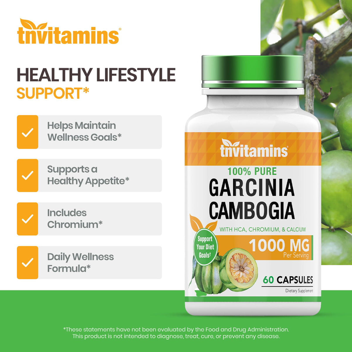 tnvitamins Garcinia Cambogia Extract Appetite Suppressant - 60 Capsules - image 4