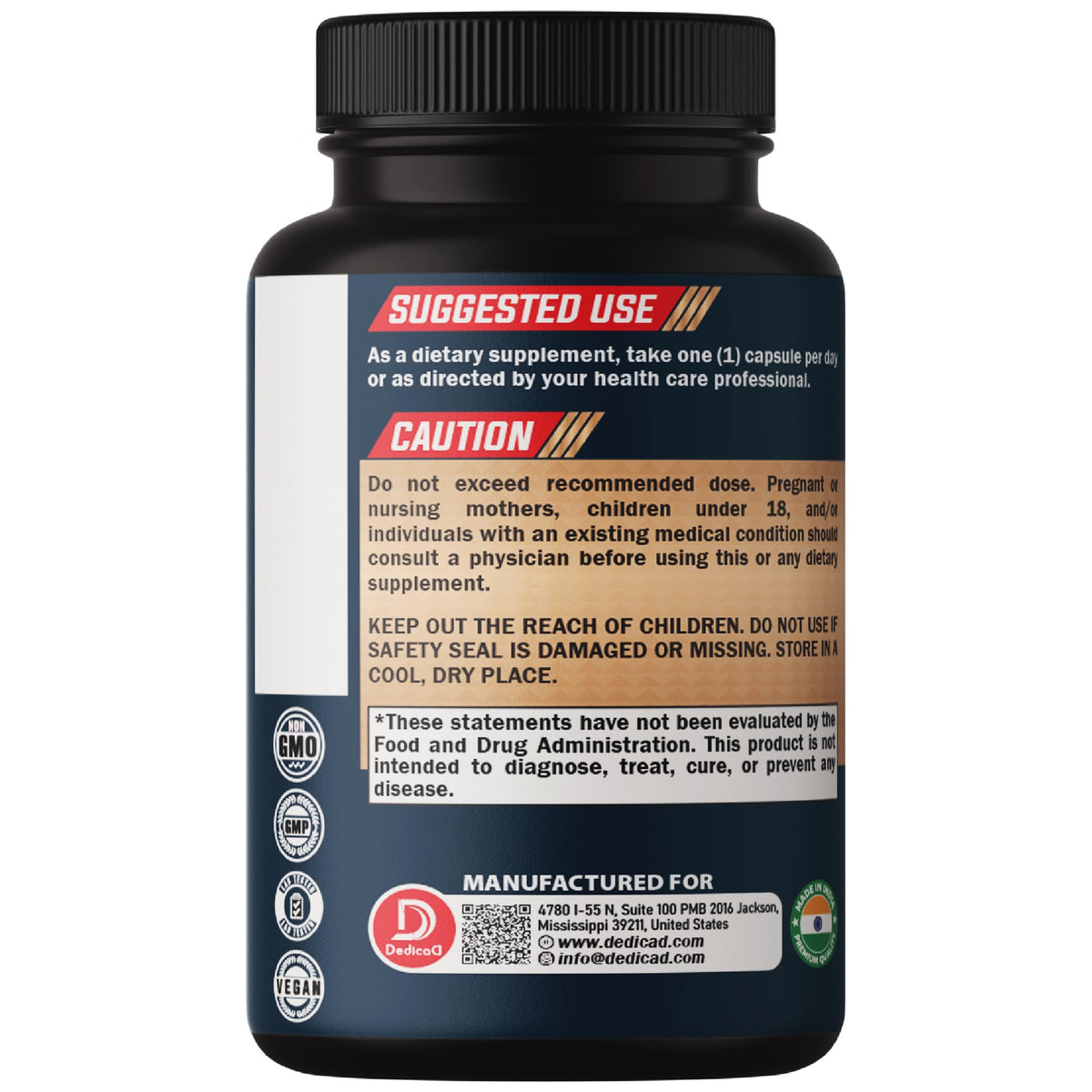DEDICAD 12in1 Black Cohosh for Menopause Support Supplement