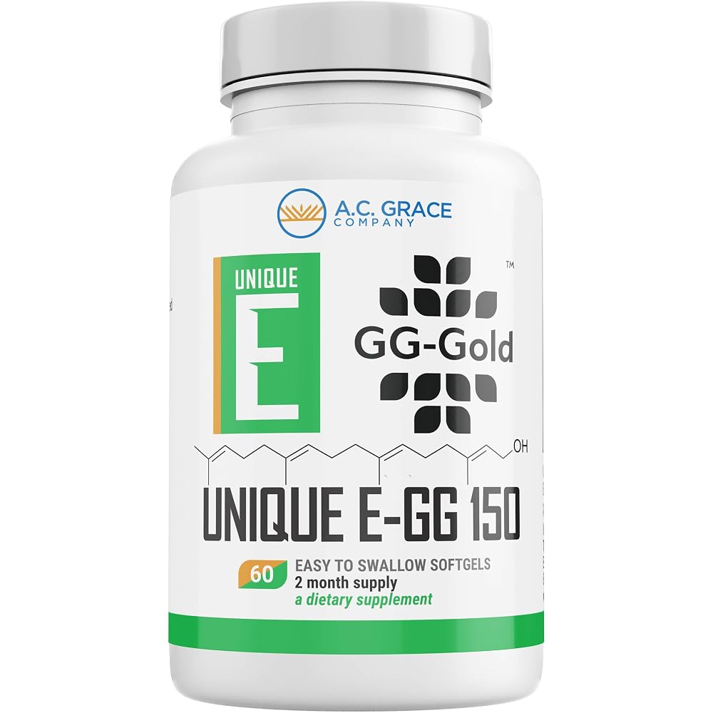 UNIQUE E GG-Gold 150mg Geranylgeraniol Supplement - 60 Softgels
