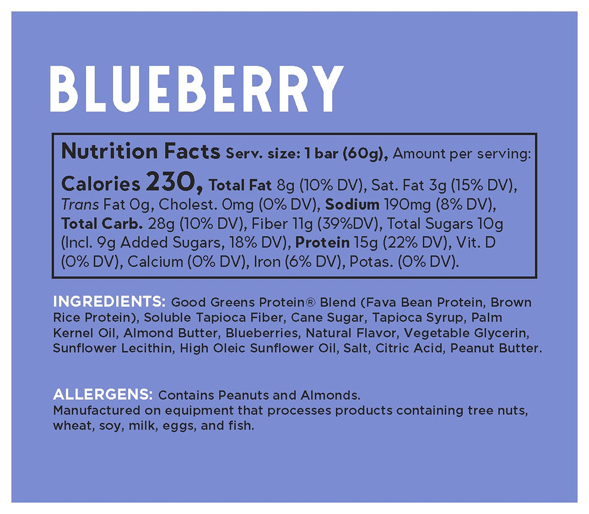 good! Snacks Blueberry Vegan Protein Bar, 15g Protein - 12pk - image 2