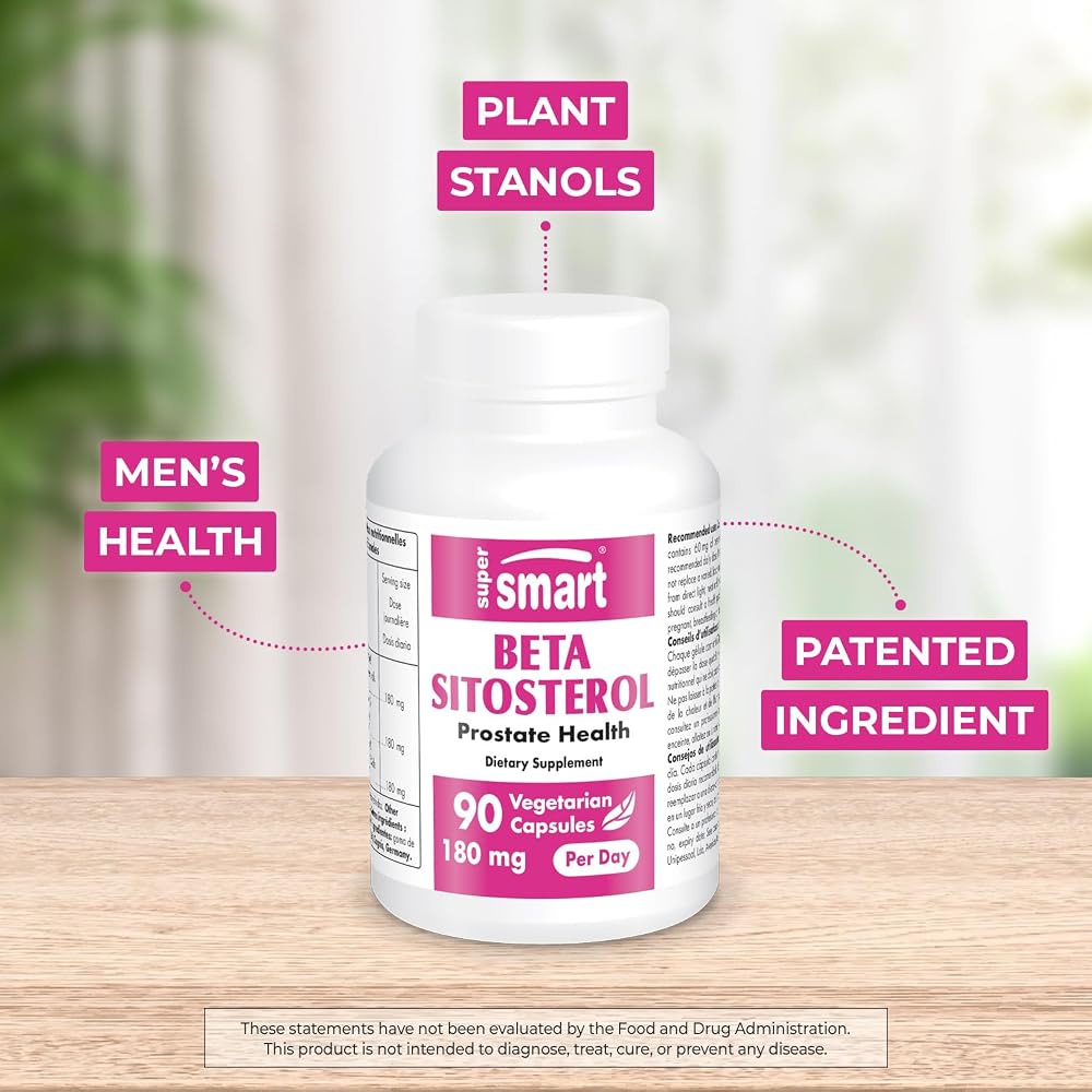 Supersmart Beta-Sitosterol 180mg Plant Sterols - 90 Vegetarian Capsules - image 3