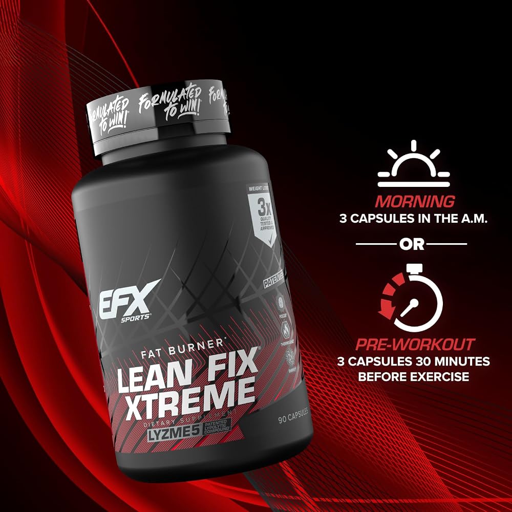 EFX Sports Lean Fix Xtreme Fat Burning Formula - 90 Capsules - image 6