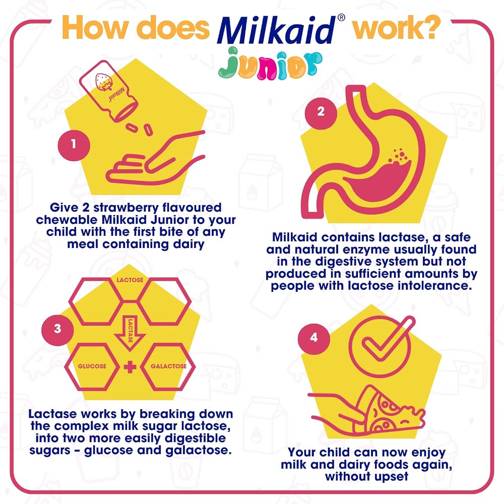 Milkaid Junior Lactase Enzyme Chewable Tablets - 60 Count - image 6