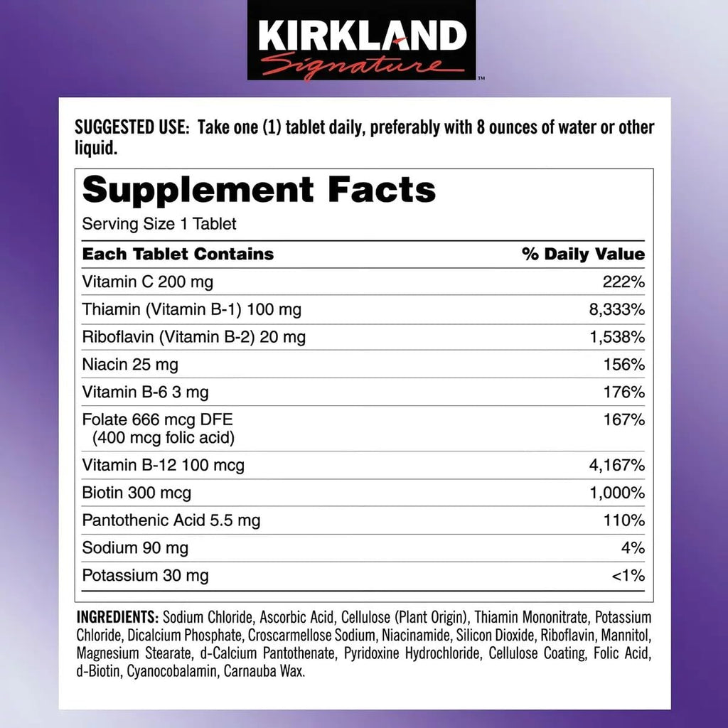 Kirkland Signature One Per Day Super B-Complex with Electrolytes - 500 Tablets - image 3