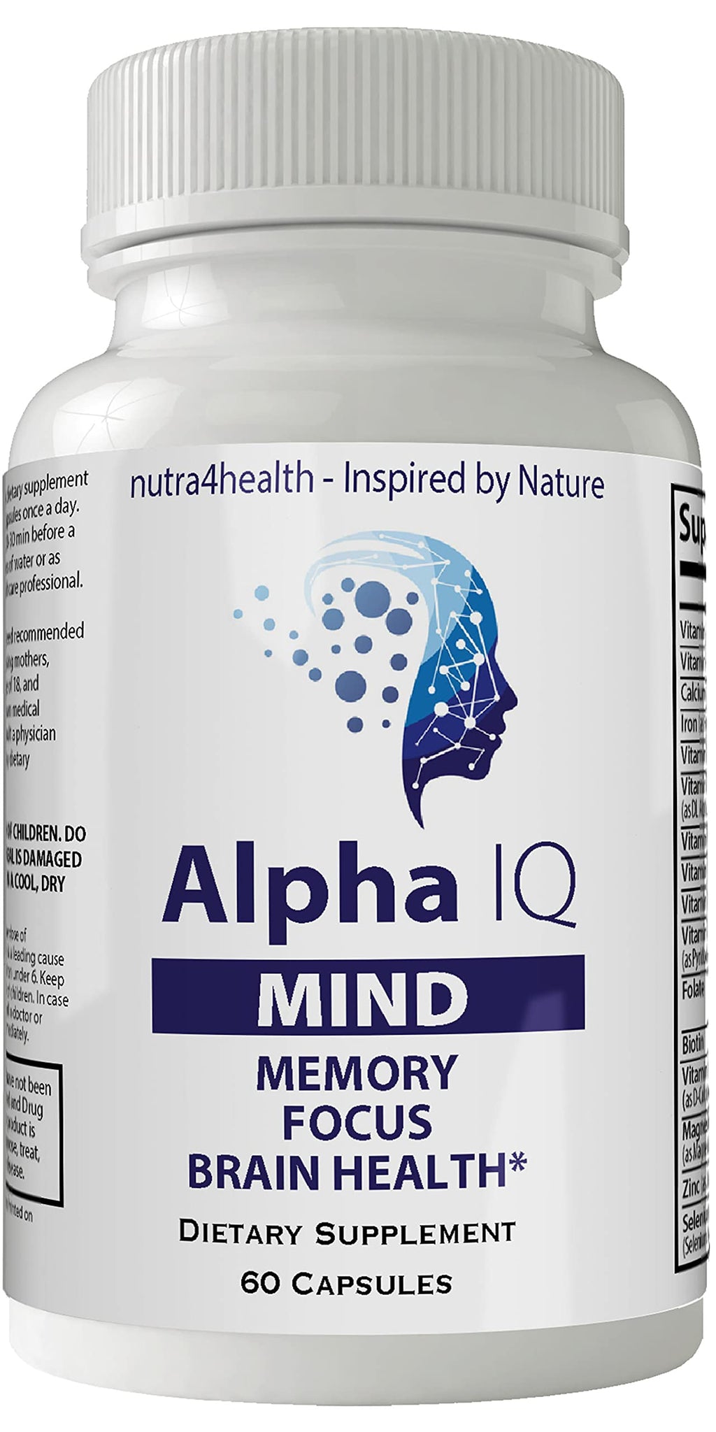 Nutra4health Alpha IQ Mind Brain Focus Memory Nootropic - 60 Capsules