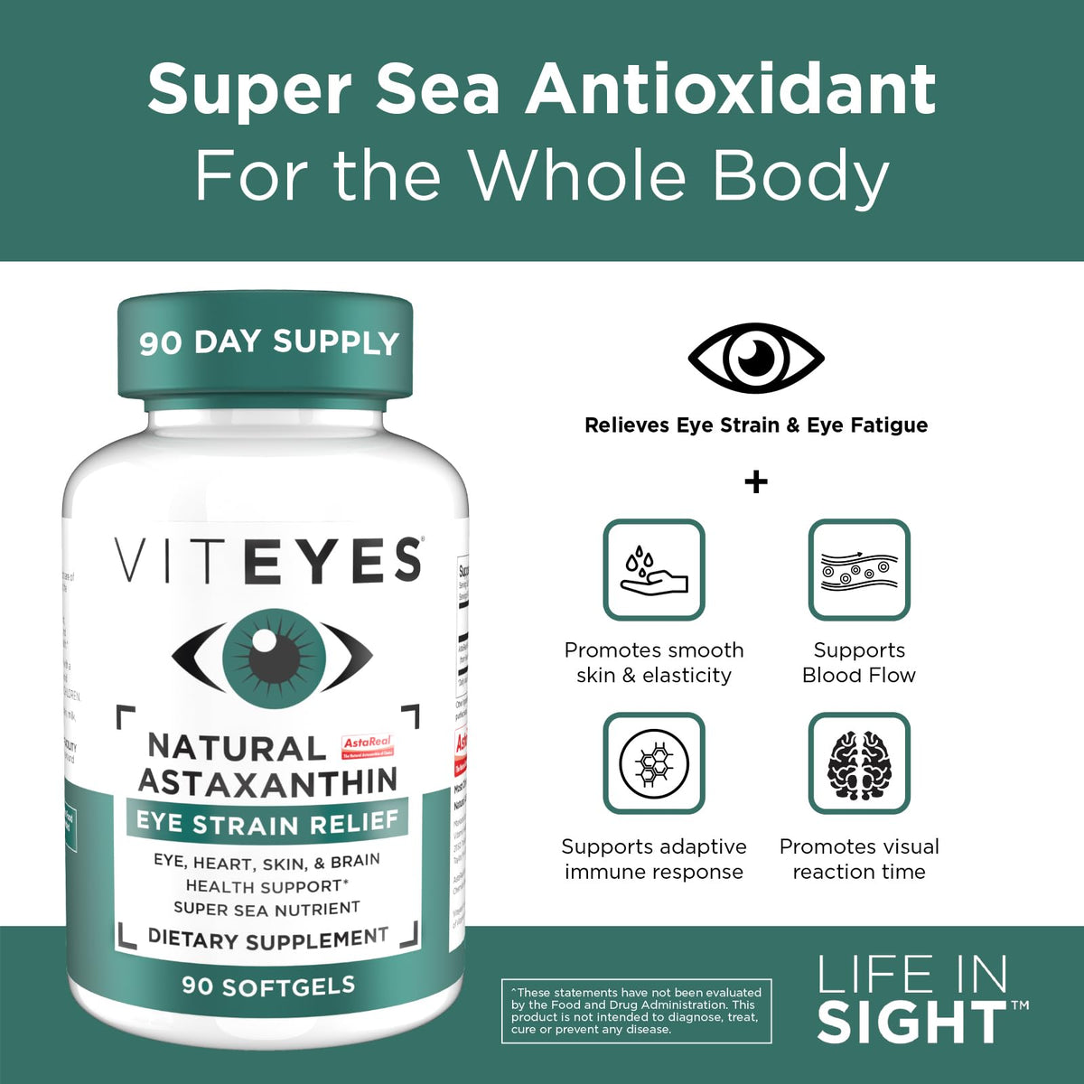 Viteyes Natural Astaxanthin Eye Strain Relief - 90 Softgels - image 4