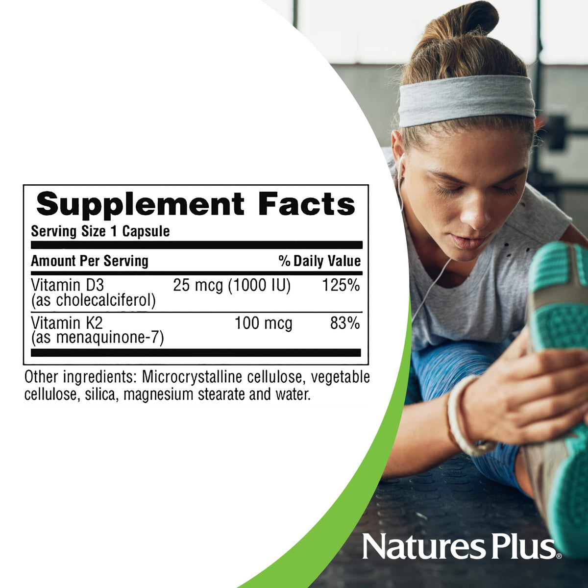 NaturesPlus Vitamins D3 & K2 Bone Health - 90 Capsules - image 5