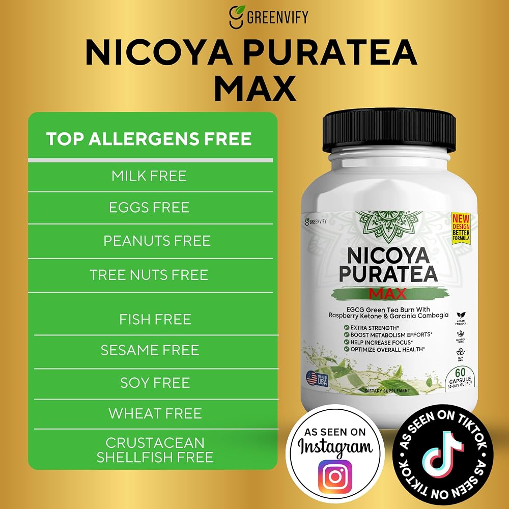 GREENVIFY Nicoya PuraTea Max Green Tea Extract & Green Coffee Bean