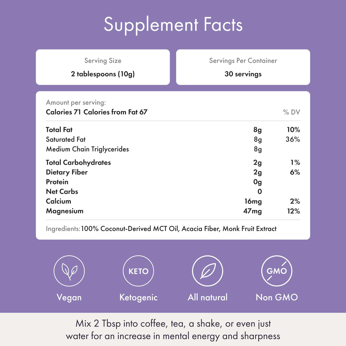 Synchro Ketobasis MCT Oil Powder Brain Energy - 9.88 oz - image 4