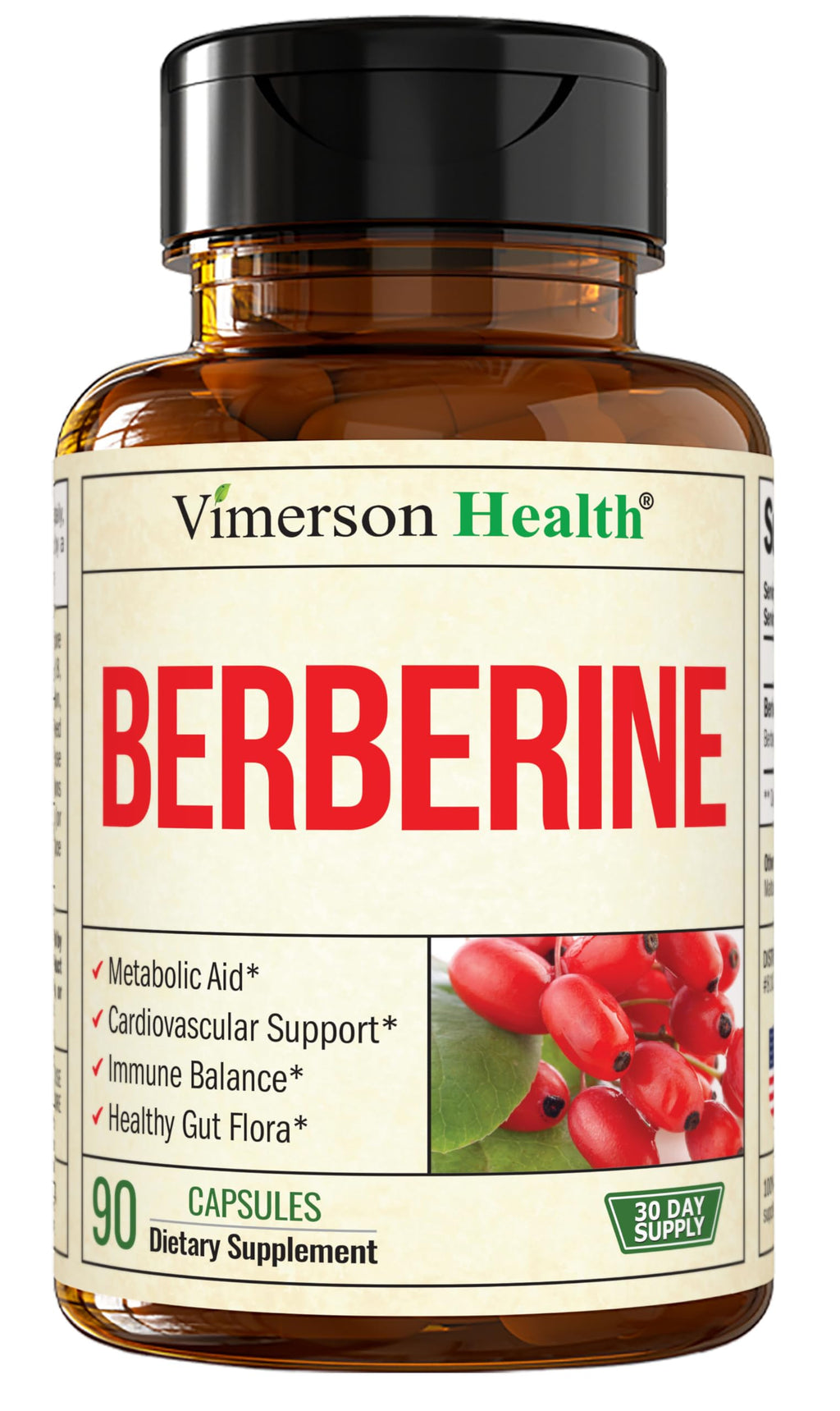 Vimerson Health Berberine HCl 1800mg Metabolic Support - 90 Capsules