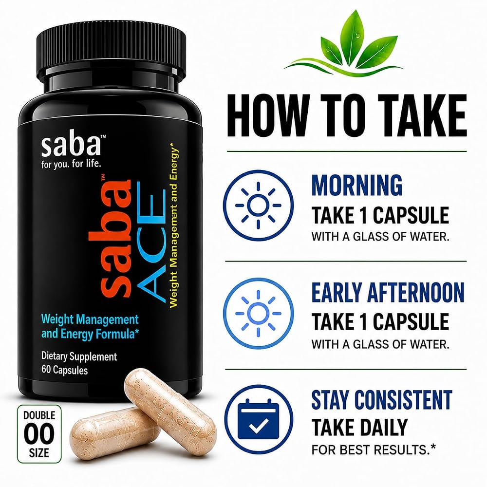 Saba ACE Appetite Control & Energy Support - 60 Vegetarian Capsules - image 5