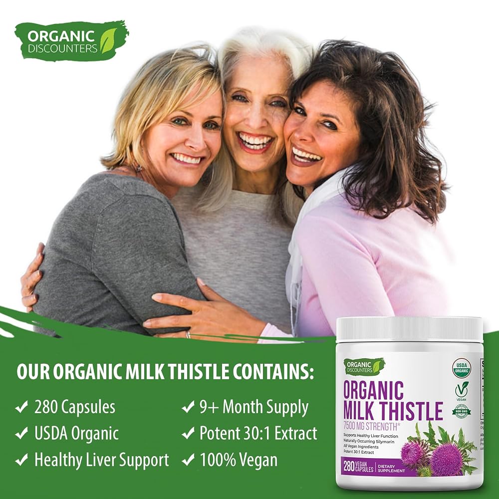 Organic Discounters Milk Thistle 30:1 Extract - 280 Capsules - image 3