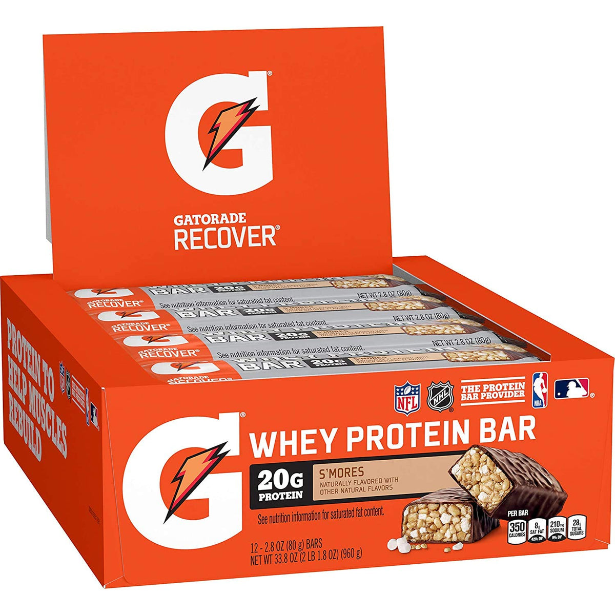 Gatorade Recover Bar S'mores Protein Bar - 12 Count