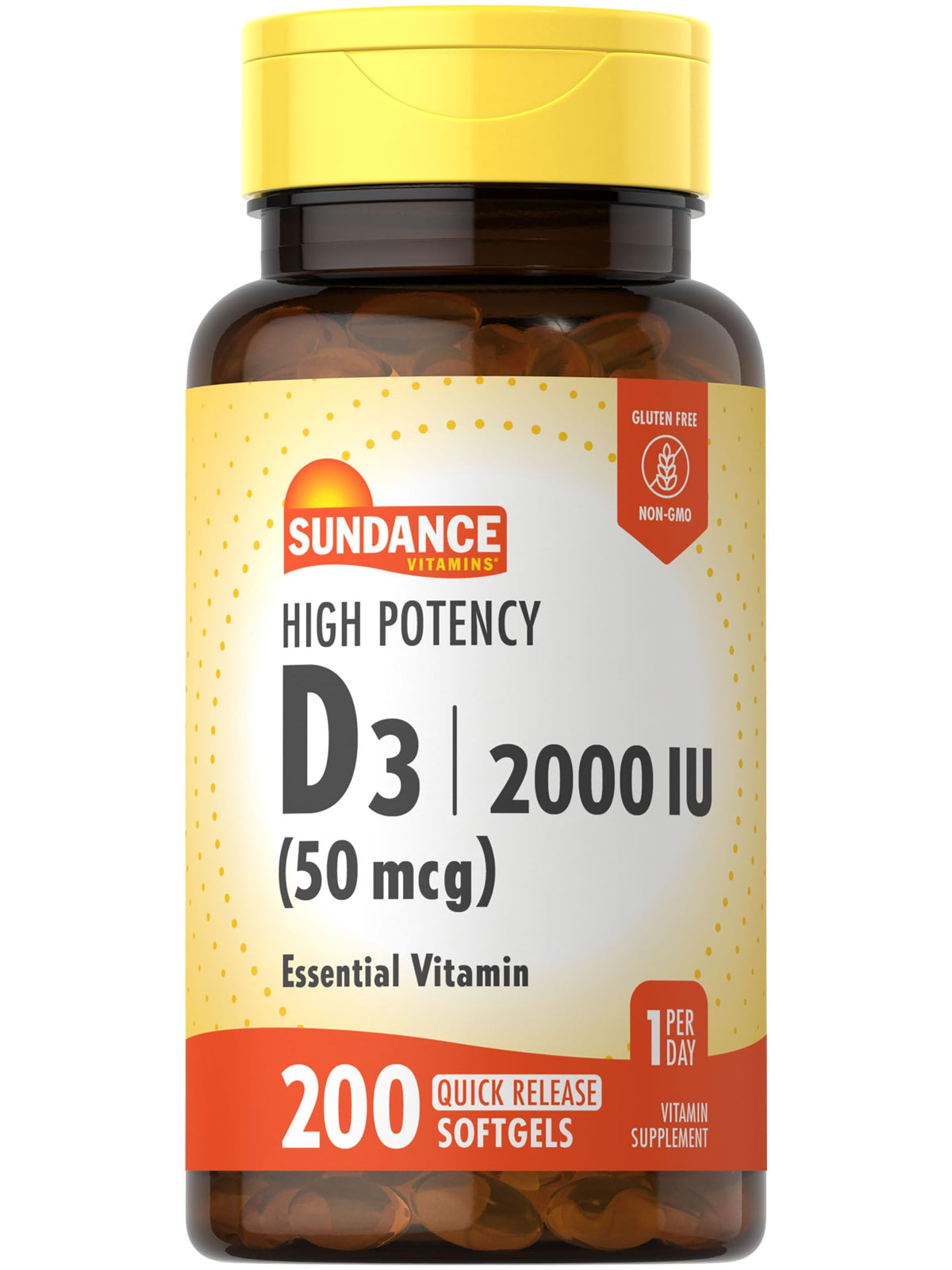 Sundance High Potency Vitamin D3 2000 IU - 200 Softgels