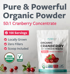 PURE CO Organic Cranberry Powder 50:1 Concentrate - 100 Servings - image 2