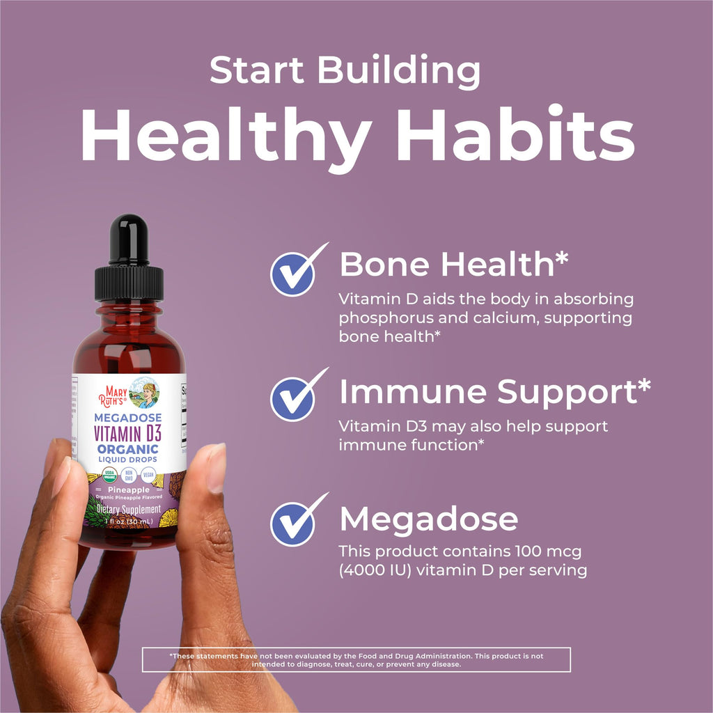 MARYRUTH'S Organic Vitamin D3 Liquid Drops Pineapple - 1 Fl Oz - image 5