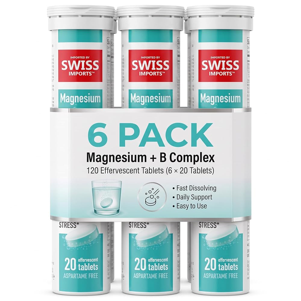 Swiss Imports Effervescent Magnesium + B Complex Dietary Supplement