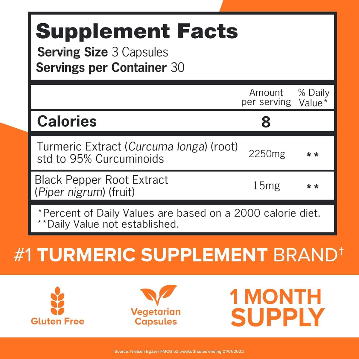 Qunol Turmeric 2250mg with Black Pepper - 90 Capsules - image 5