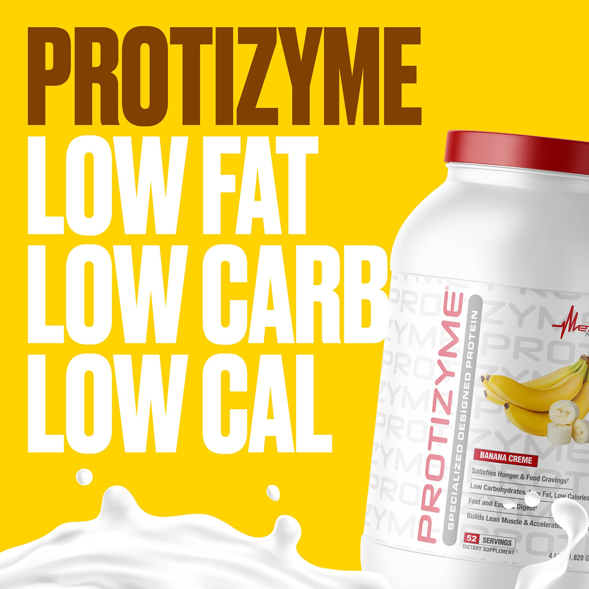 Metabolic Nutrition, Protizyme, Standard Whey Protein Powder, High