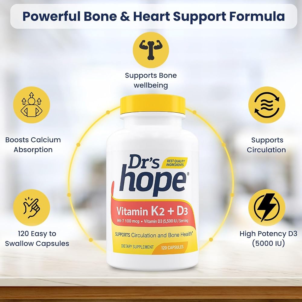 Dr’s Hope Dr's Hope Vitamin K2 MK-7 + D3 5000 IU Bone Support - 120 Capsules - image 9