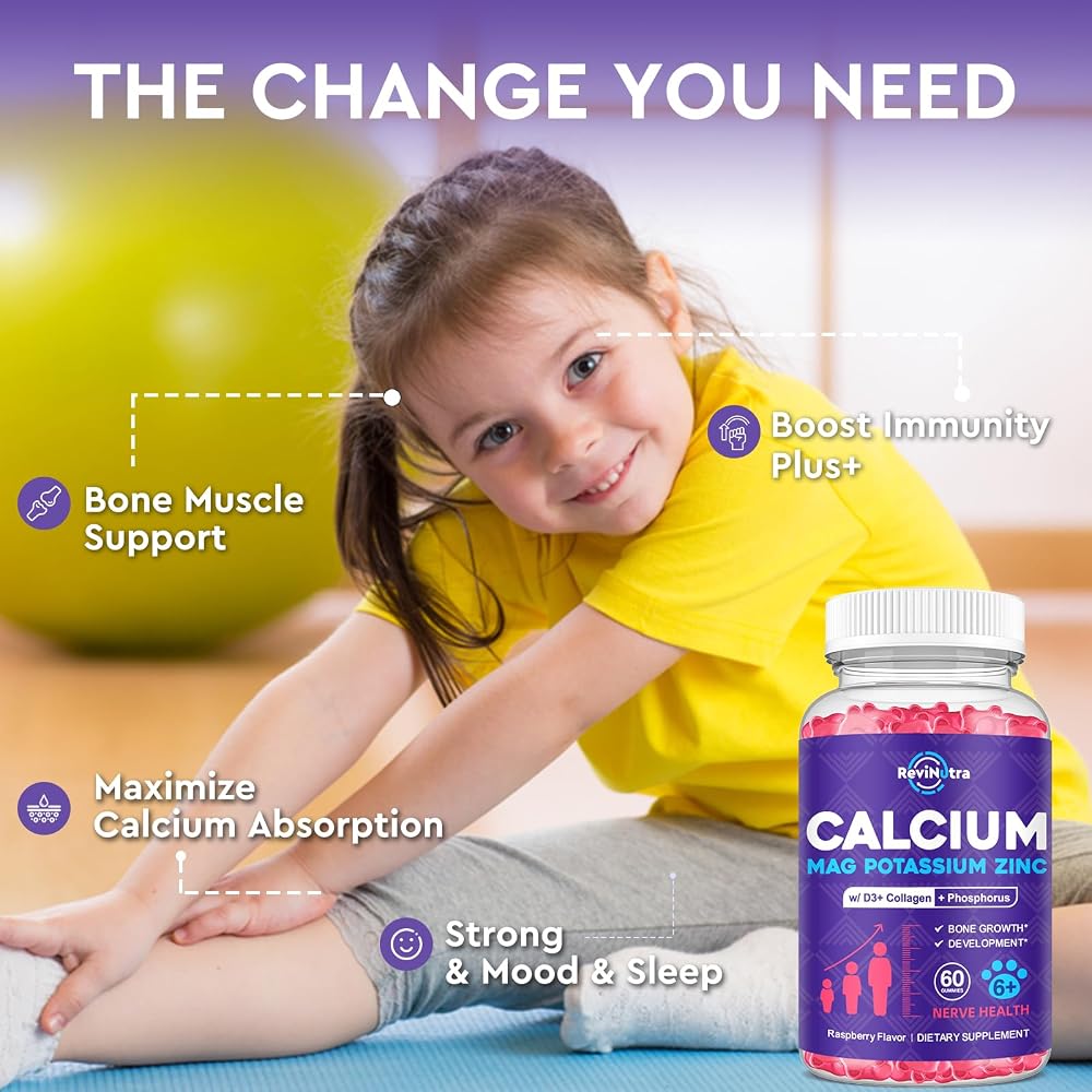 ReviNutra Calcium Potassium Magnesium Gummies for Kids & Adults